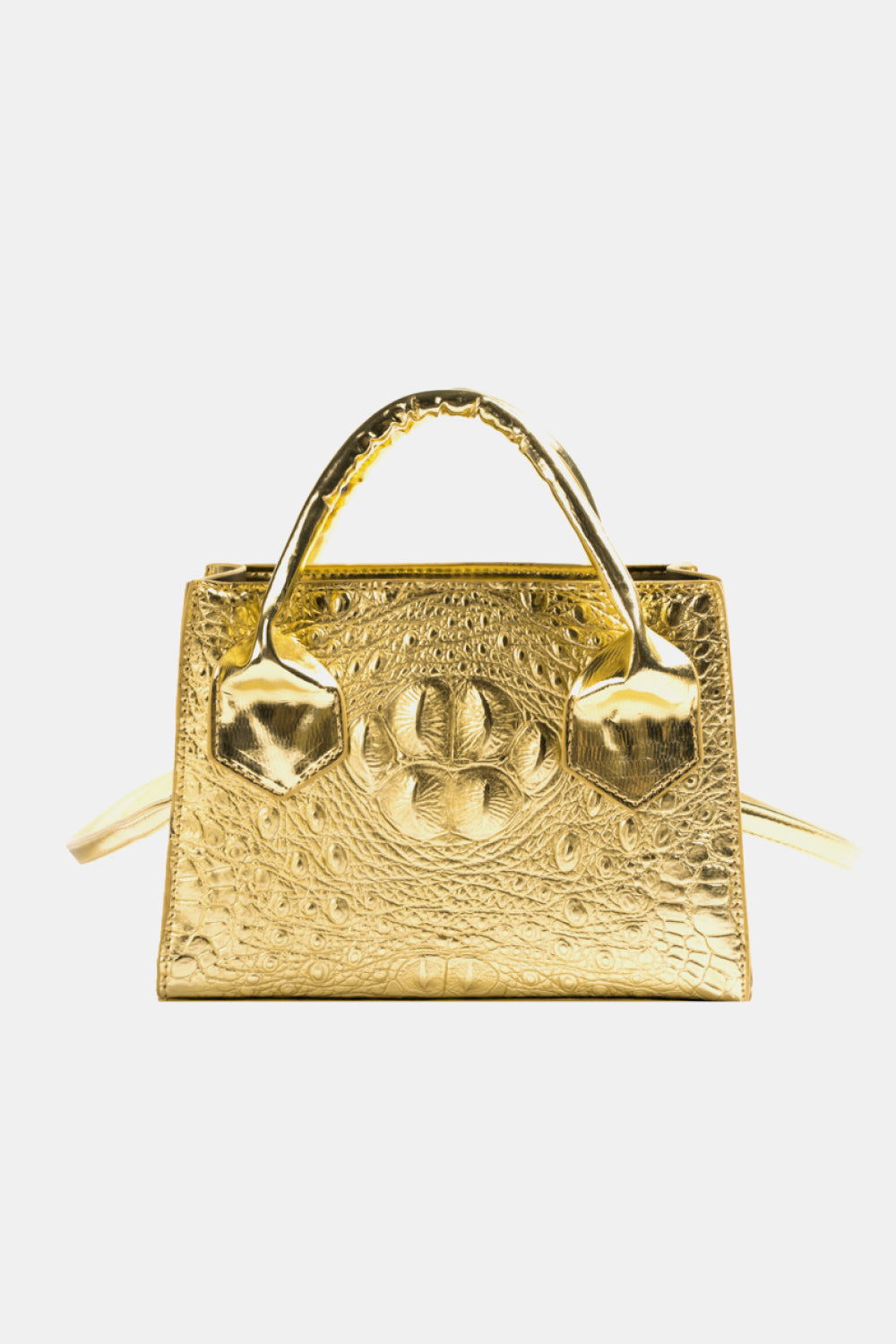Textured PU Leather Crossbody Gold Bag