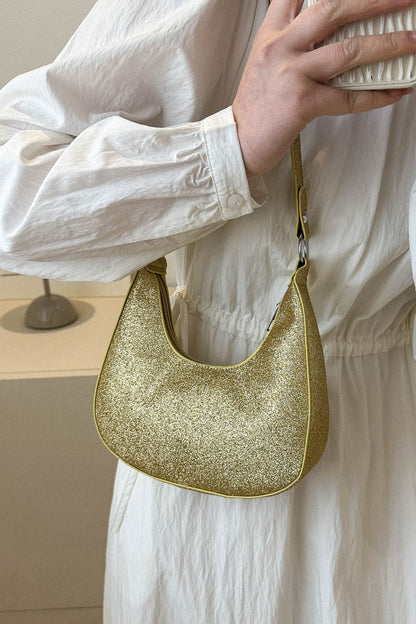 Small Glitter Shoulder Gold Bag