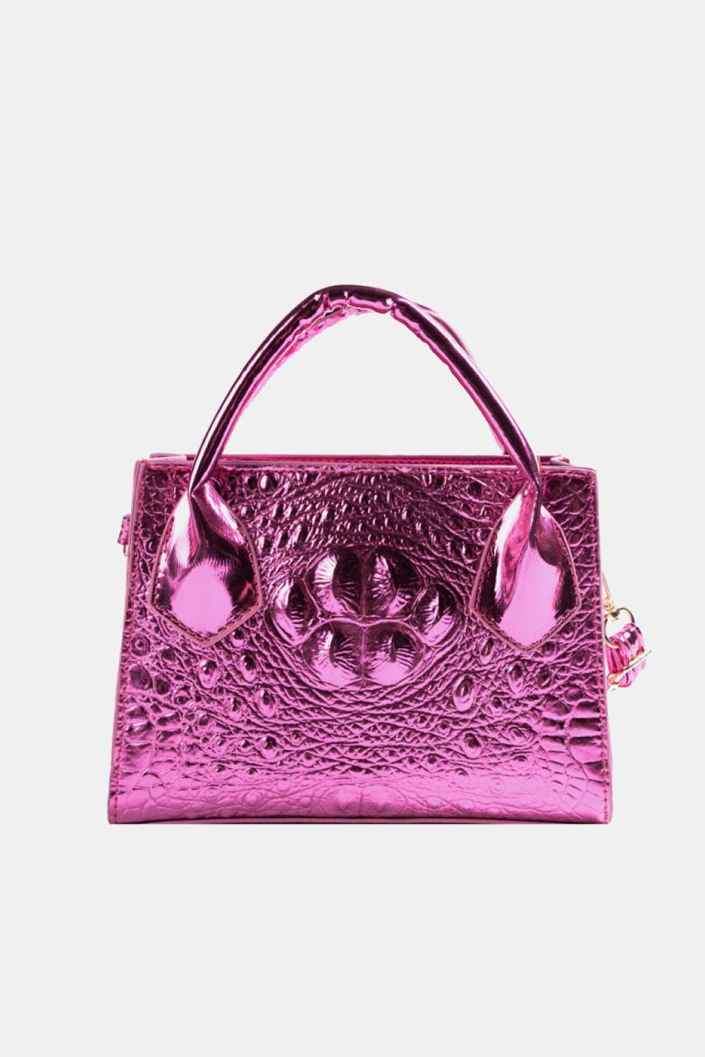 Textured PU Leather Crossbody Pink Bag