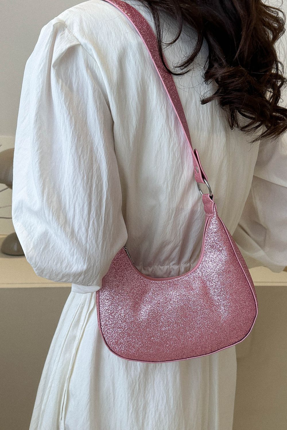 Small Glitter Shoulder Pink Bag